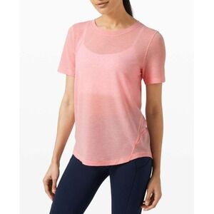 Lululemon Long Distance Short Sleeve Shirt Pink Athletic
